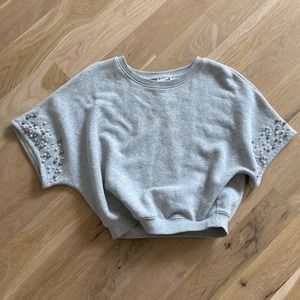 Anthropologie bat wing sweatshirt with pearls